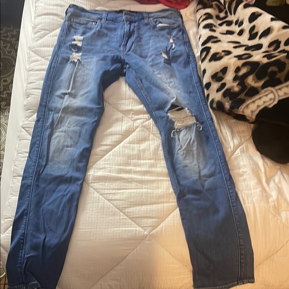 Blue Distressed Women's Jeans